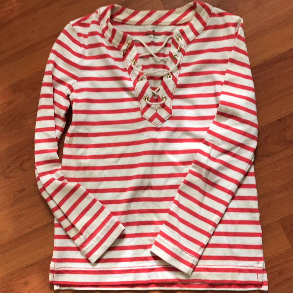 Kate Spade Striped Lace-Up Top